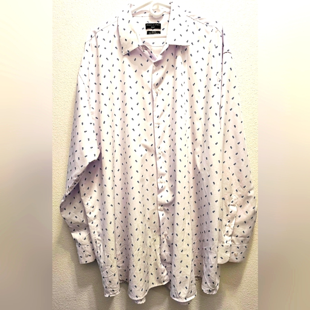 Shaquille O'Neal Men's White Patterned Shirt